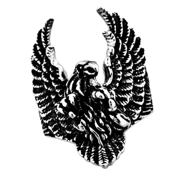 

Fanssteel Stainless Steel Jewelry American Spirit Eagle Medallion Biker RING FSR07W83
