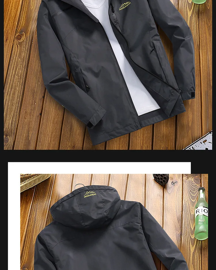 Весенняя и Осенняя новая стильная спортивная куртка для альпинизма, свободная и Однослойная мужская куртка большого размера, ветрозащитная куртка