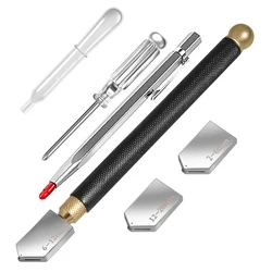 Coupe verre en diamant, alimentation en huile, pointe en carbure avec lames, Kit de coupe de verre pour outil à main, 2mm 20mm 