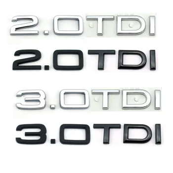 

Plastic glossy black auto Rear Logo 2.0 3.0 TDI Chrome Badge Car Emblem Decal Sticker A3 A4s4 A5s5 A6 A7 A8 Q5 Q7
