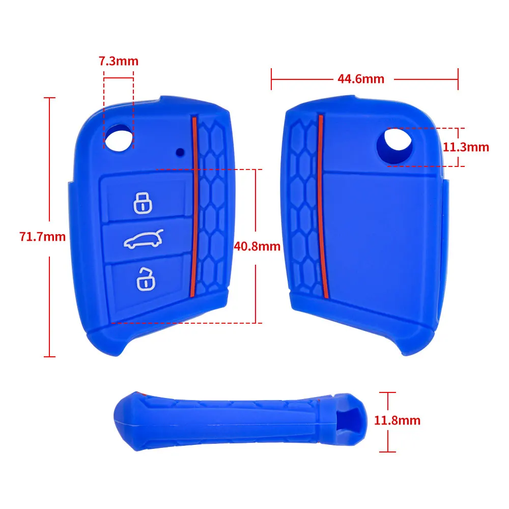 Custodia portachiavi in Silicone per auto Shell Fob per Volkswagen VW Golf 7 Mk7 Skoda Octavia A7 Kodiaq Karoq SEAT Leon Ibiza 3 Key Protector - H092cb5463d4c4157879967ea6584140bm