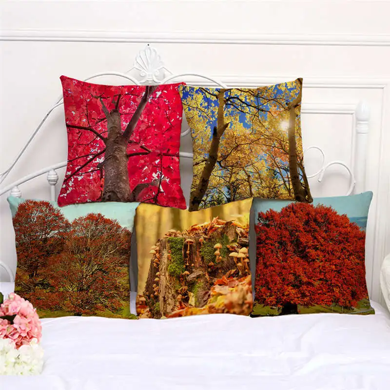 Диванные подушки наволочки Hello осень кленовый лист наволочка на подушку размером