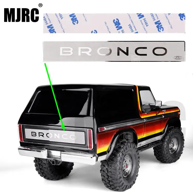 Задний логотип из нержавеющей стали украшение для 1/10 Rc Гусеничный автомобиль Traxxas Ford Bronco Ranger XLT RTR#82046-4