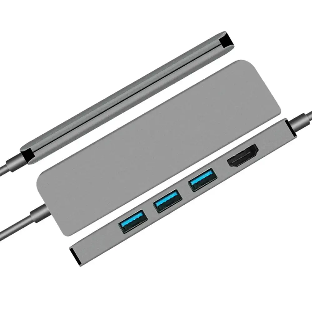 YMY 5 в 1 USB C концентратор космический серый алюминиевый сплав usb type C до 4K HDMI, 3 USB3.0 и зарядка PD порт совместим с Macbook Pro