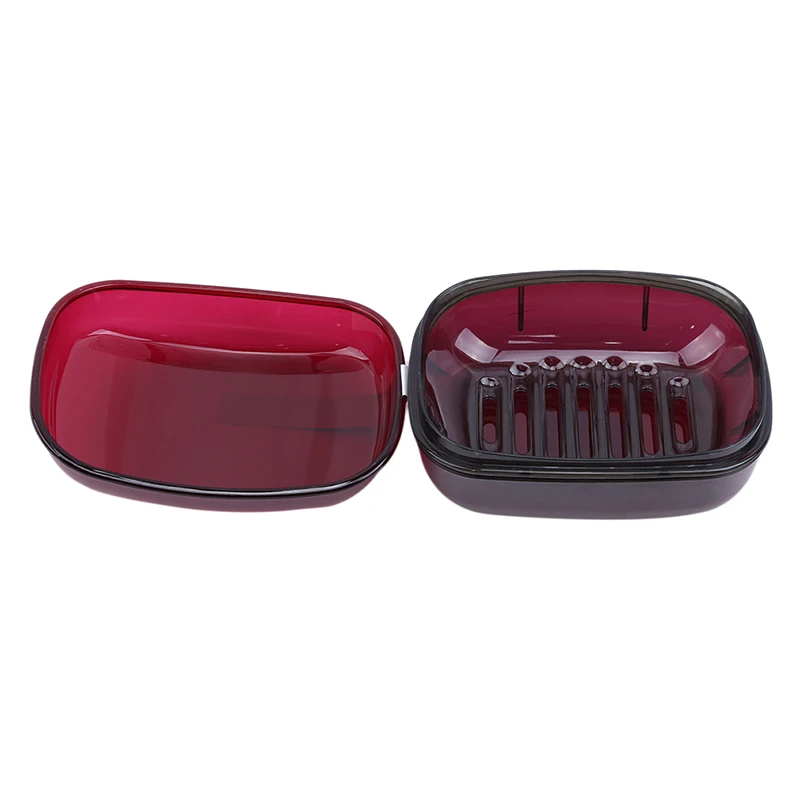 Portable Travel Soap Box Simple Double Heightening Soap Box Home Kitchen Bathroom Drain Soap Box With Lid Household Supplies
