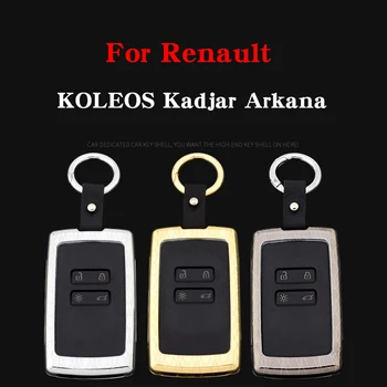 

For Renault KOLEOS Kadjar Arkana 2017 QM5 4 button smart key Colour Galvanized Alloy car key case cover protective shell holder