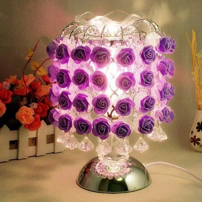 purple Модные Современные розовые сенсорные диммер декоративные настольные лампы настольные светильники спальня рядом ночник с штепсельной вилкой ЕС - Цвет абажура: purple