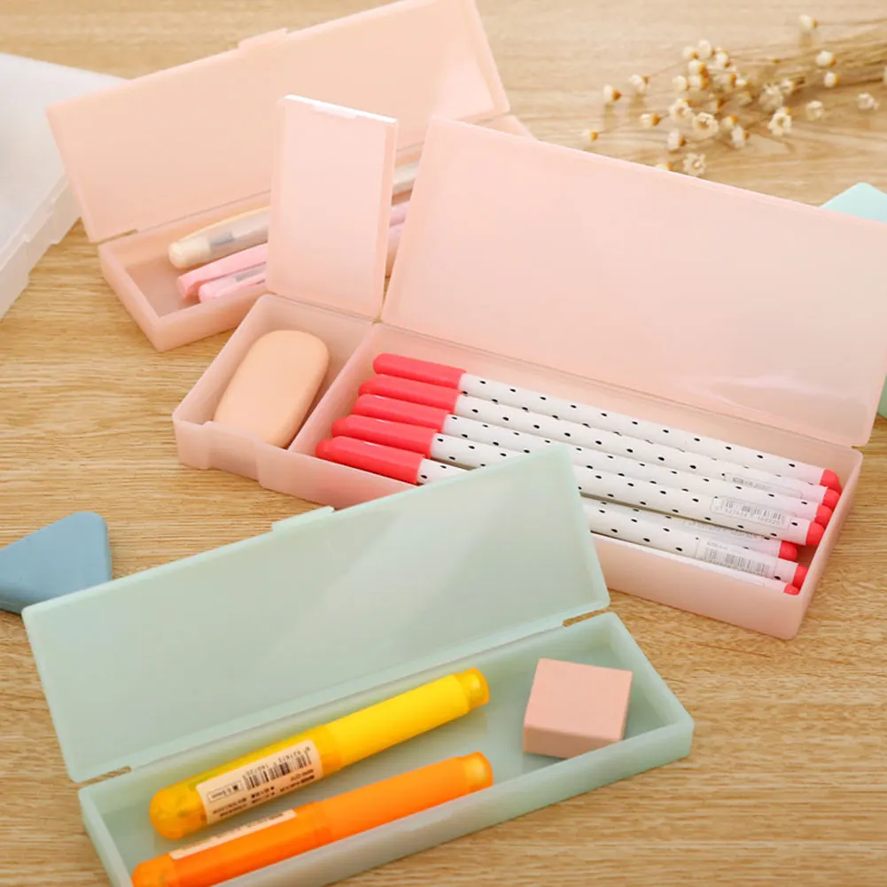 Pencil Case Pen Container Dull Polish PP Crafts Student Stationary Multifunctional Office Desktop Organizer Gift Durable