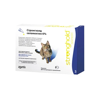 

ZOETIS Stronghold drops for cats weighing 2.6 to 7.5 kg against fleas, ear and chesot. mites, Guelma. (Blue cap) Zoetis