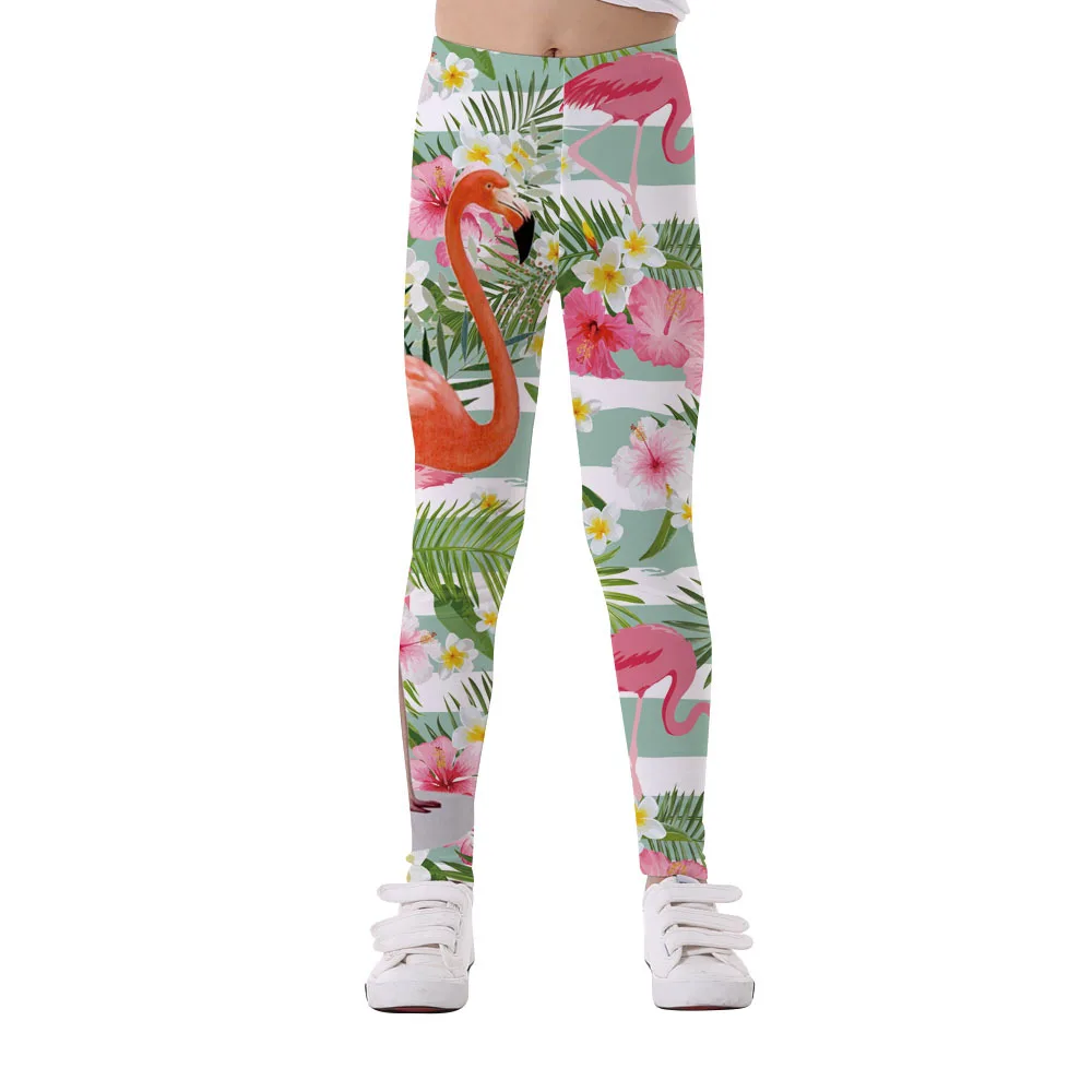 

Summer Girl Clothing Leggings Digital Print Rainbow Cartoon Kids Casual Fitness High Waist Leggings New Children Pants leggings