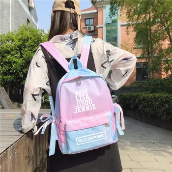 

Same Pink and Blue Gradual Change Backpack Waterproof Student Large Capacity Backpack