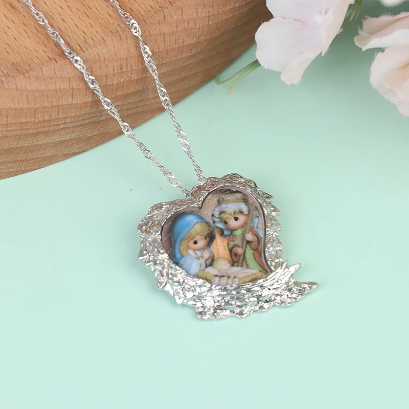 Изысканная вера Молитвенное перо-хранитель подвеска в виде крыла женское