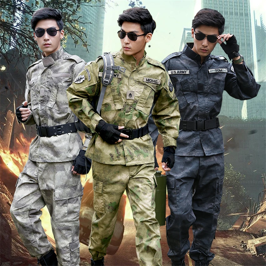  Unisex Military Tactical Uniform ACU Camouflage Combat-Proven Army Suit Outdoor Soldier Training Ai