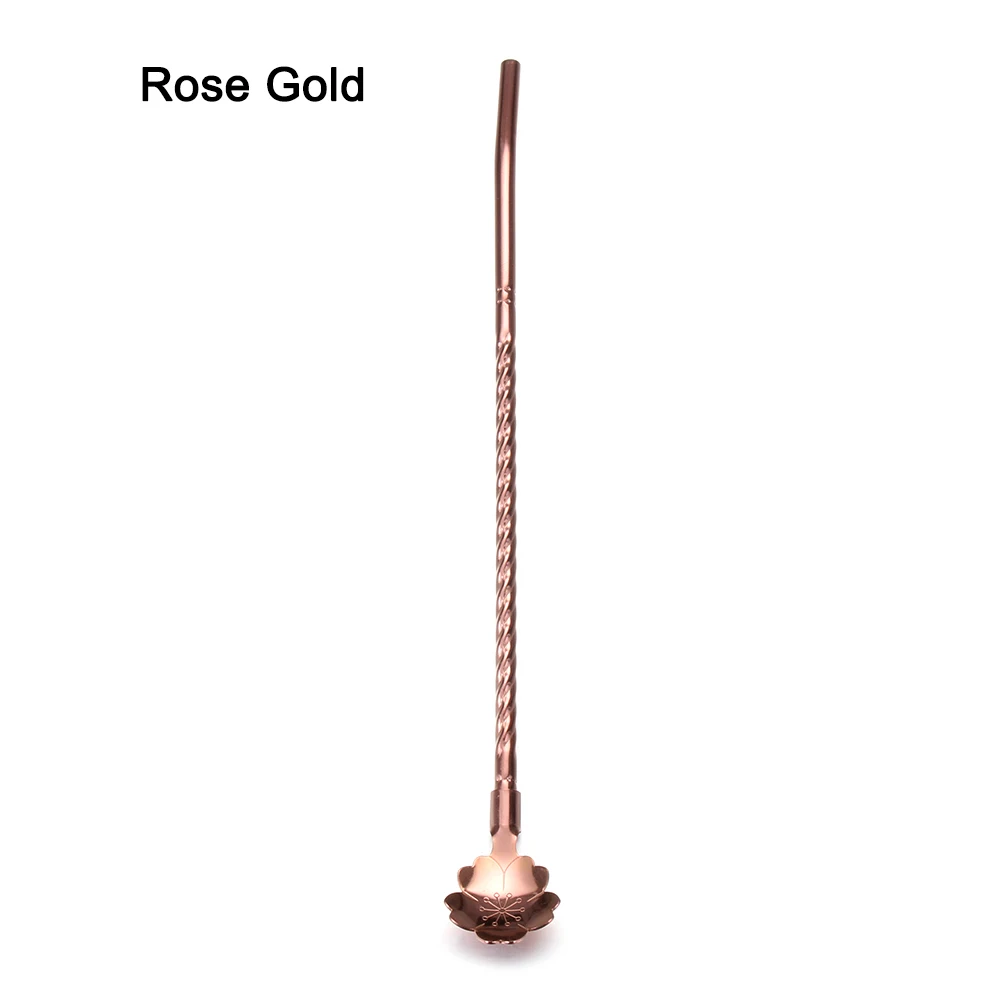 Style2 Rose Gold 1 шт. Новая прочная нержавеющая сталь Лопата Форма многоцветная Ложка Вилка длинная ручка кофе мороженое инструменты для кухни аксессуары - Цвет: Style2 Rose Gold