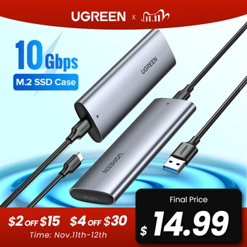 

UGREEN SSD Case 10Gbps NVMe NGFF M2 SSD Case For PCIe SATA To USB SSD Case for External Hard Drive M-Key & B-Key M2 SSD Case