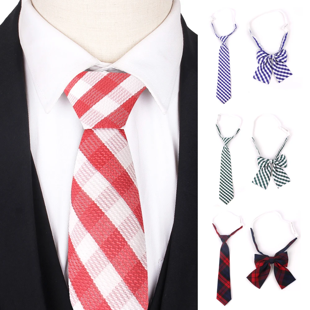 

Rubber Plaid Tie For Men Women Fashion Student Skinny Necktie Casual Men Neck Ties For Party Girls Boys Suits Ties Gravatas