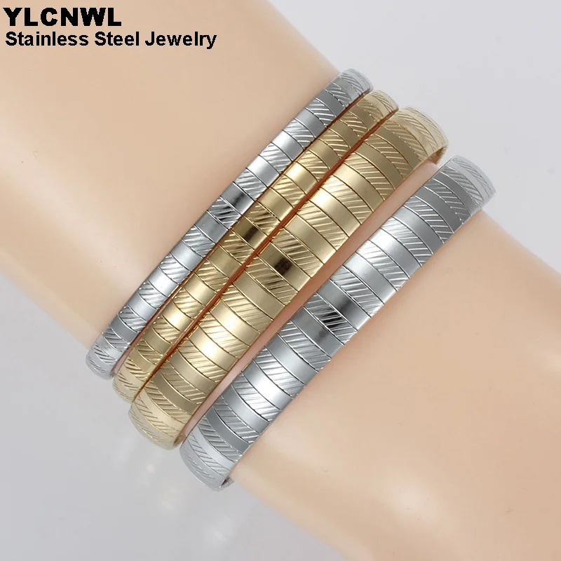 Top Fashion Titanium Steel Charm Bracelet For Women Ladies Gold Color Statement Jewelry 2020 Wedding Gift | Украшения и