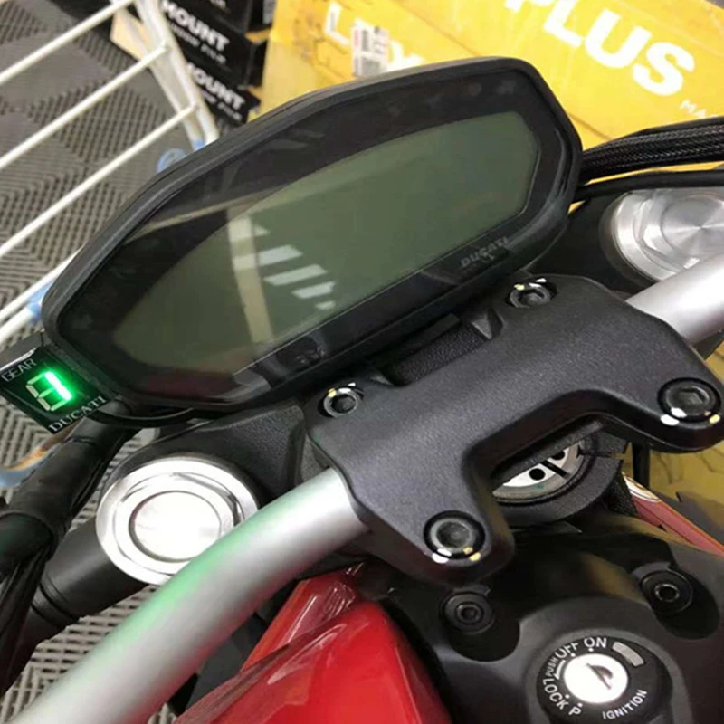Для поездок на мотоцикле Ducati 696 821 Мотокросс Шестерни Дисплей Аксессуары для мотоциклов уровень ЭБУ Вилка Крепление Скорость Шестерни Дисплей индикатор