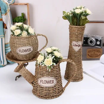 

Creative Weaving Wicker Weaving Rattan Flower Arrangement Flower Basket Hand-woven Small Meat Flower Pot Garden Decoration