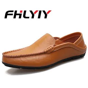 

Men Leather Shoes Casual Breathable Loafers Men Genuine Leather Moccasins Office Party Flat Men Shoes Waterproof Footwear