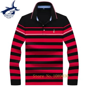 

European Style brand Tace & Shark polo shirt men cotton striped men's long sleeve polo shirts pullovers 2019 men clothing