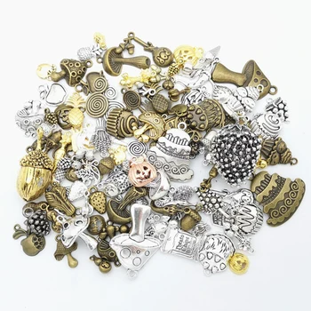 

50g 100g Mushroom Mixed Charms Pendant Bracelets Necklaces DIY Accessories for Wholesale Craft Jewelry Making Components DIY