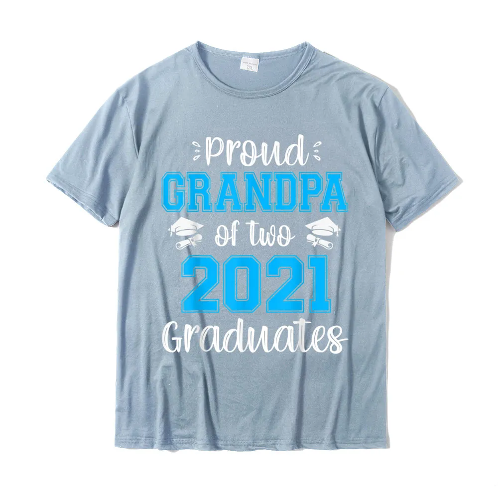 Print 2021 Hot Sale Gift T Shirt O-Neck Summer 100% Cotton Short Sleeve Tshirts for Men Hip hop Tops Shirt Wholesale Funny Proud Grandpa of Two 2021 Graduates Senior 21 Gift T-Shirt__20827 light