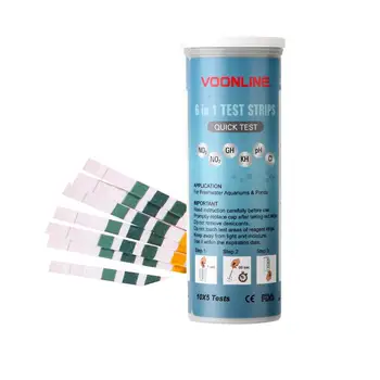 

VL 6in1 Test Strips Test Kit Aquarium Fish Tank Water Test PH Nitrate Nitrite GH KH CL similar as API JBL Easy Test