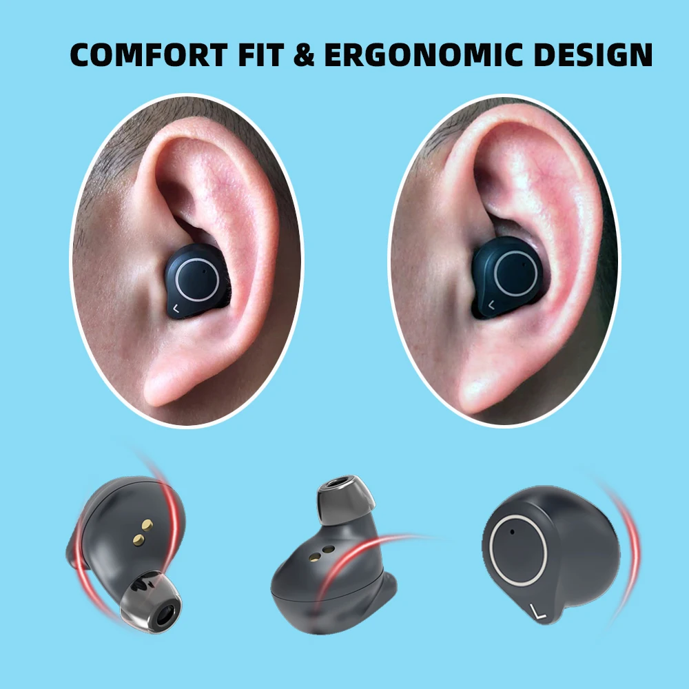 Arikasen true wireless earbuds bluetooth 5.0 TWS earphones 8 hours playtime IPX7 Waterproof bluetooth earbuds wireless earphone