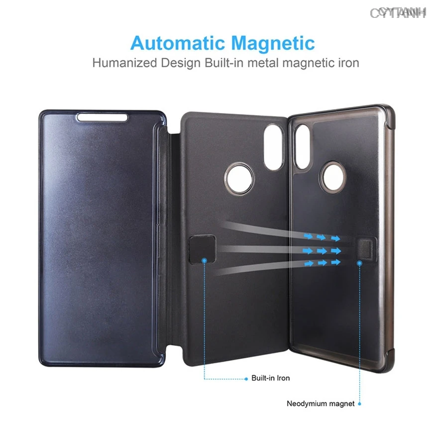 Зеркальный флип чехол с подставкой для huawei p30 pro p20 lite p 30 View cover on honor 20 10 light hono honar 8s 8c