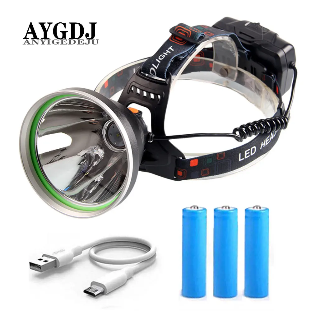 Best B10 XHP 50 LED Headlamp 3 Mode 8000LM Headlight Micro USB Rechargeable Head Torch Camping Hunting Power Bank 18650 Flashlight