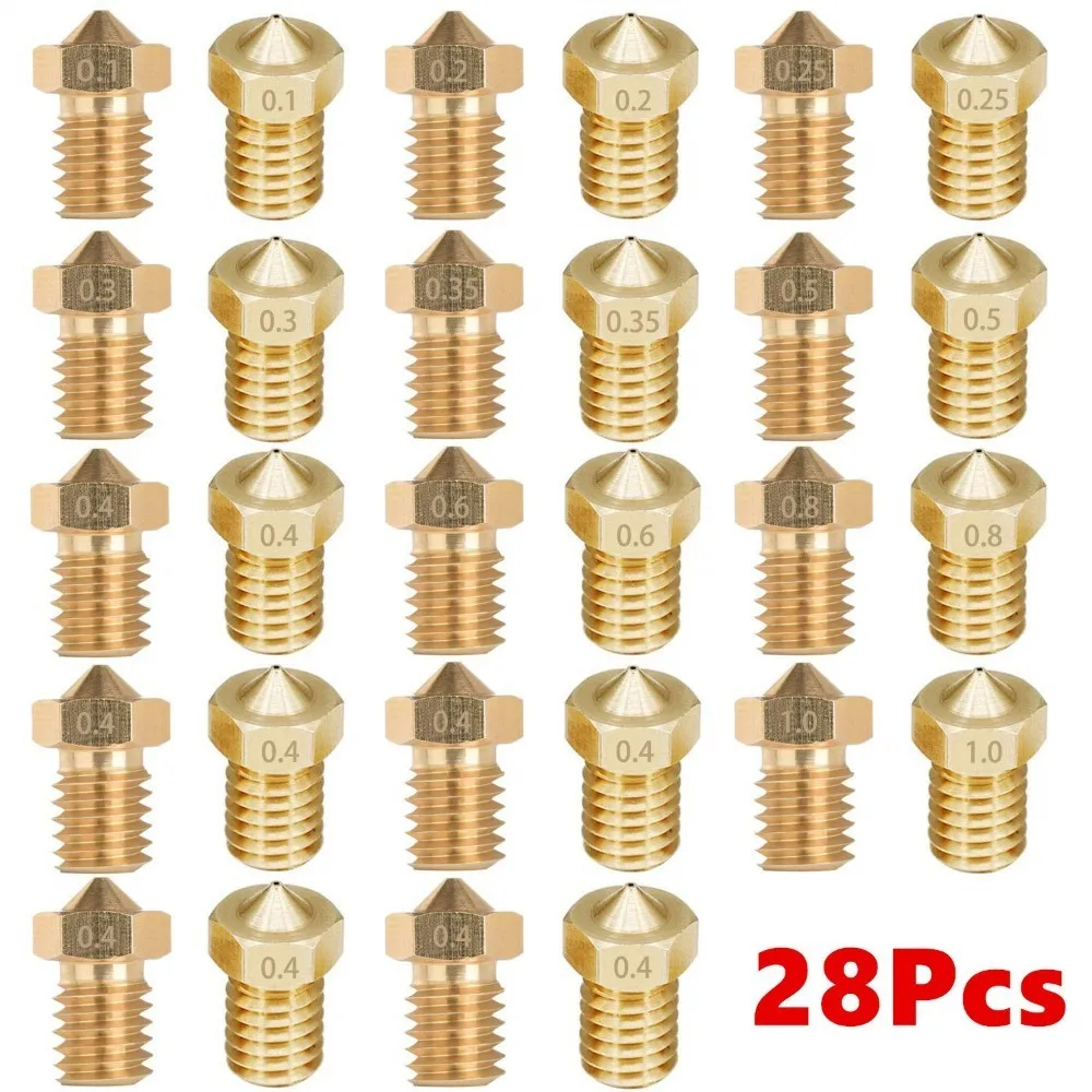 3d 0,1 мм 0,2 мм 0,25 мм 0,3 мм 0,35 мм 0,4 мм 0,5 мм 0,6 мм 0,8 мм 1,0 мм латунь экструдер сопла печатающей головки для 3d принтера для E3d v5 V6 Makerbot