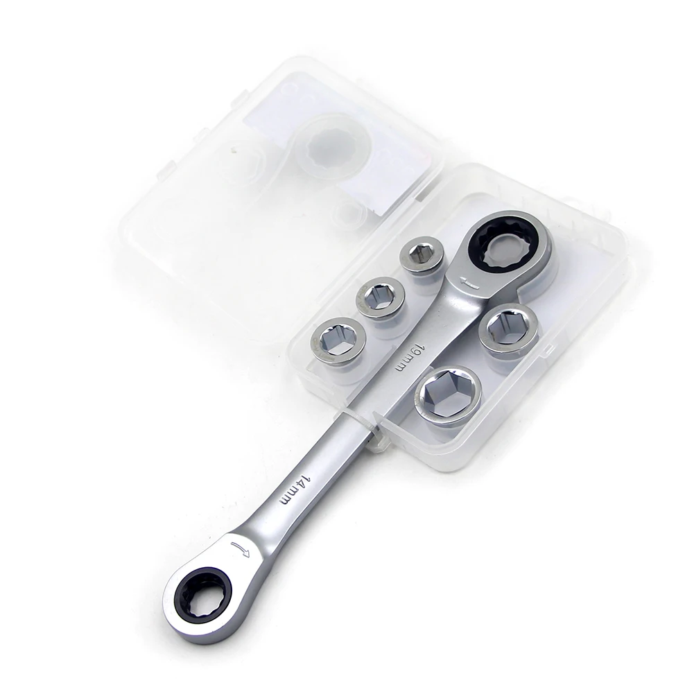 

7 In 1 Double Head Reversible Ratchet Combination Spanner Set Mechanic Universal Socket Set Wrench Tool Ratchet Wrench