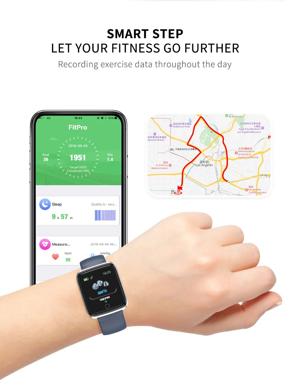 New Smart Watch Heart Rate Blood Monitor Fitness Bracelet Pressure Clock Health Watch Pedometer SmartWatch For IOS Android Phone (5)
