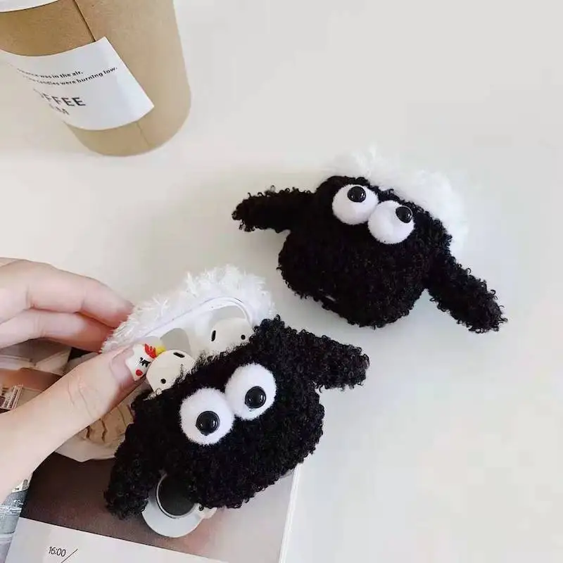 

3D Cute Sean Little Sheep Chip Wireless Bluetooth Headset Silicone Case Airpods Headphone Case with Shockproof Soft Case.