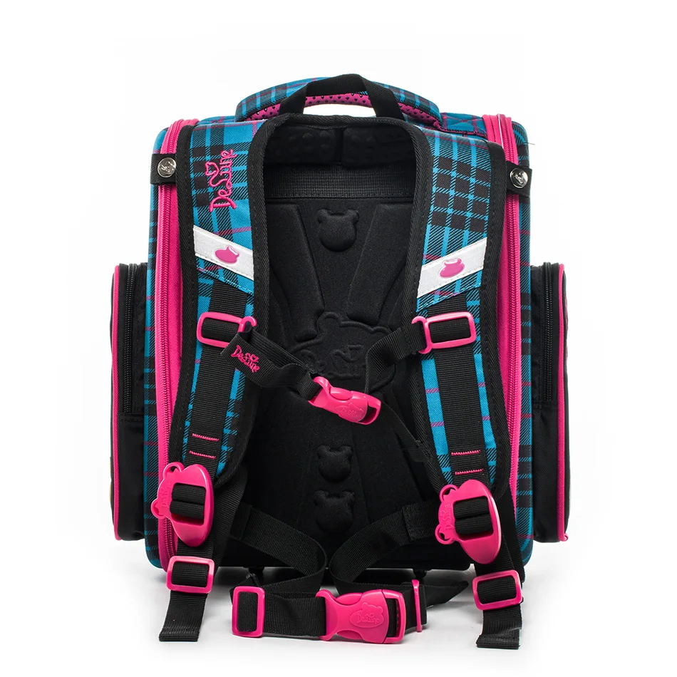 Delune Children Orthopedic Backpacks For Girls Cartoon Dog Pattern School Bags Backpack Mochila Infantil Grade 1-3