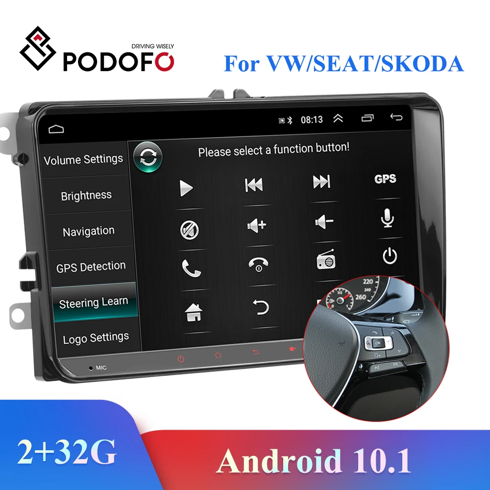 Camecho 2Din автомобильный Радио Мультимедийный видео плеер Автомобильный GPS Авторадио для Фольксваген Шкода