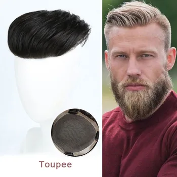 

LANLAN toupee Alopecia bald Advanced knitting technology Dyeable Men's Wig Head usage 3 models Custom product