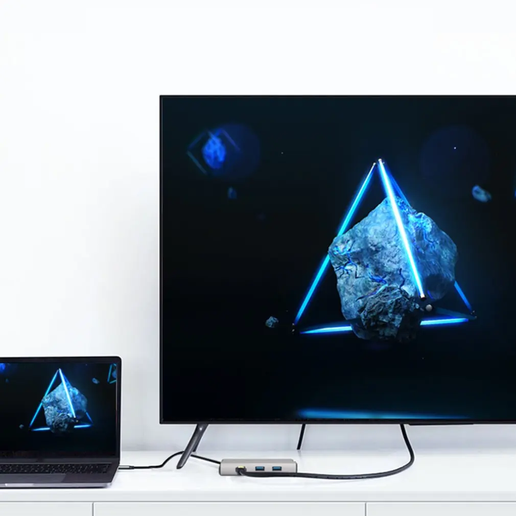 Тип C к Hdmi 4 K/Usb3.0/Sd карта/Tf карта/Dp Usb Адаптер C конвертер для ноутбука для Macbook Белый