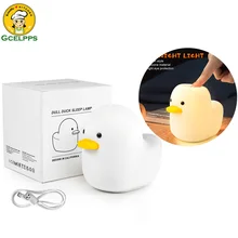 

Cute LED Duck Night Light Animal Nursery Night Lights Rechargeable Table Lamp Bedside Lamp with Touch Sensor Christmas Gift Lamp