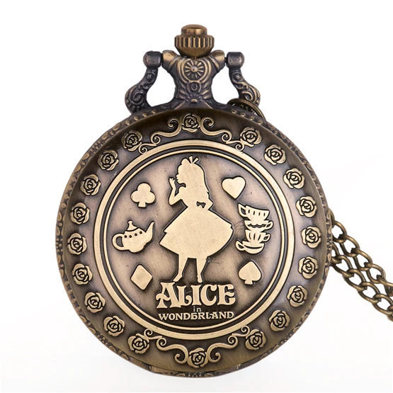 Цветные карманные часы Сейлор Мун для детей, винтажная подвеска, подарок для девушек, брелок для часов, ожерелье, цепь# CF1028 - Цвет: Alice