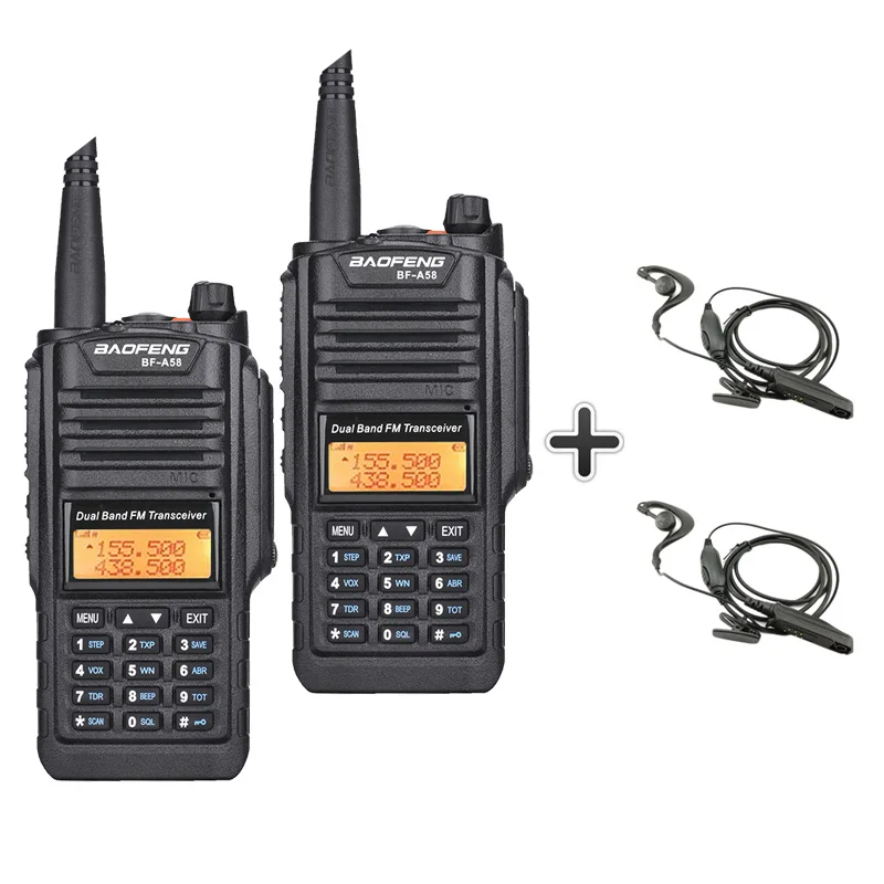 Add 2 Headsets 2 шт. Baofeng BF-A58 IP67 водонепроницаемая рация UHF VHF A58 двухстороннее радио Comunicador CB радио Walky Talky Профессиональный Telsiz - Цвет: Add 2 Headsets