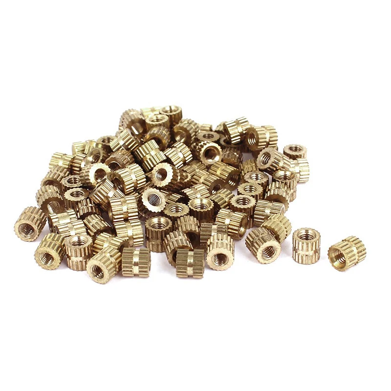 M3x5mm(L)-5 мм (OD) Метрические резьбовые латунные вкрапленные круглые вставные гайки
