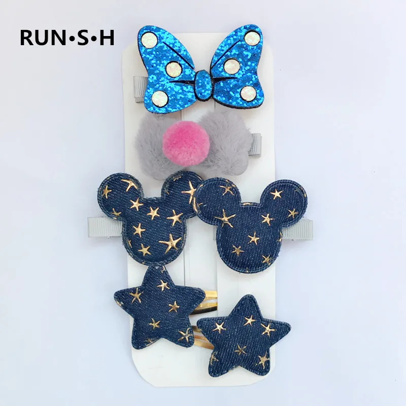 6 шт./партия обруч Микки для новорожденных девочек аксессуары волос LOL Mickey заколки