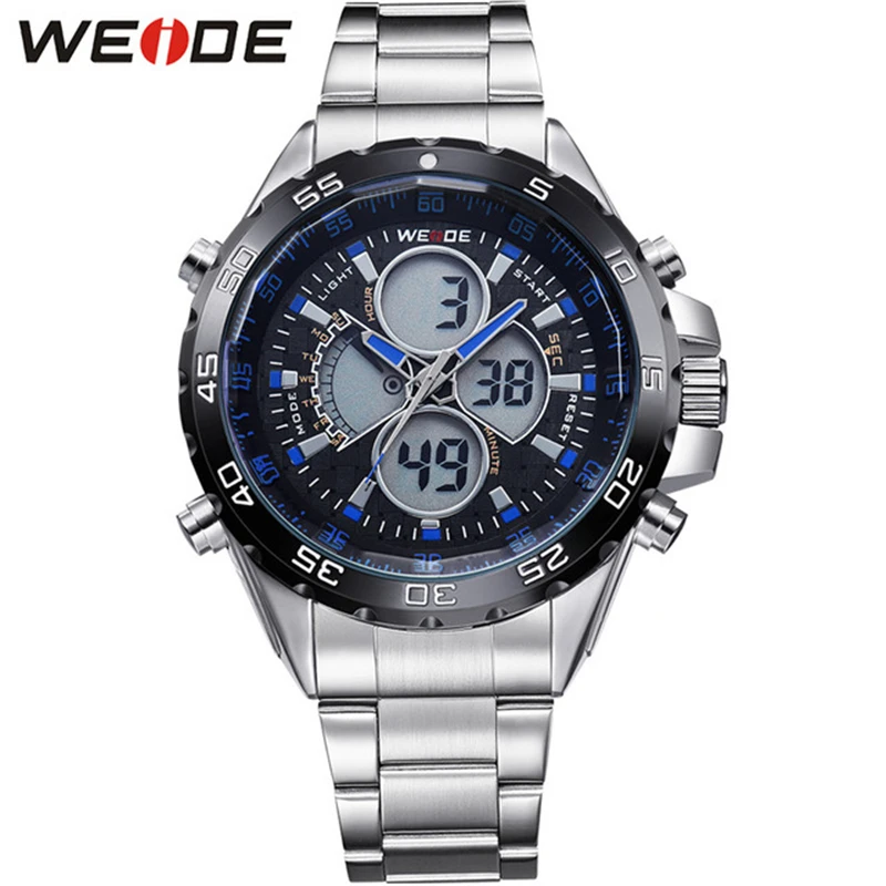 Relogio Masculino WEIDE мужские часы водонепроницаемые аналоговые цифровые Авто Дата