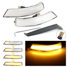 Para ford dinâmico transformar a luz do sinal led asa lateral espelho retrovisor indicador blinker luz para foco 2 3 mk2 mk3 mondeo mk4