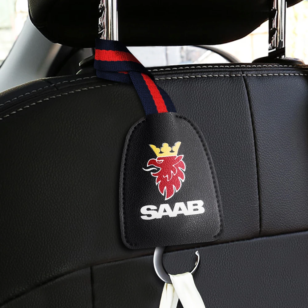 

Leather Car Seat Back Hook Up Car Headrest Hanger Bag Hook For SAAB 9-3 9-5 900 9000 Scania Sedans Wagon Convertible Car Styling