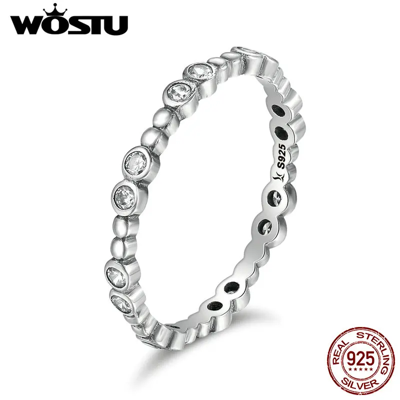 Женские складные кольца WOSTU из стерлингового серебра 925 пробы в простом стиле для