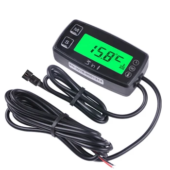 

Waterproof Accurate Motorcycle ATV Snowmobile Digital Large Screen 3 In 1 LCD Voltage Meter Clock Practical Realtime Thermometer