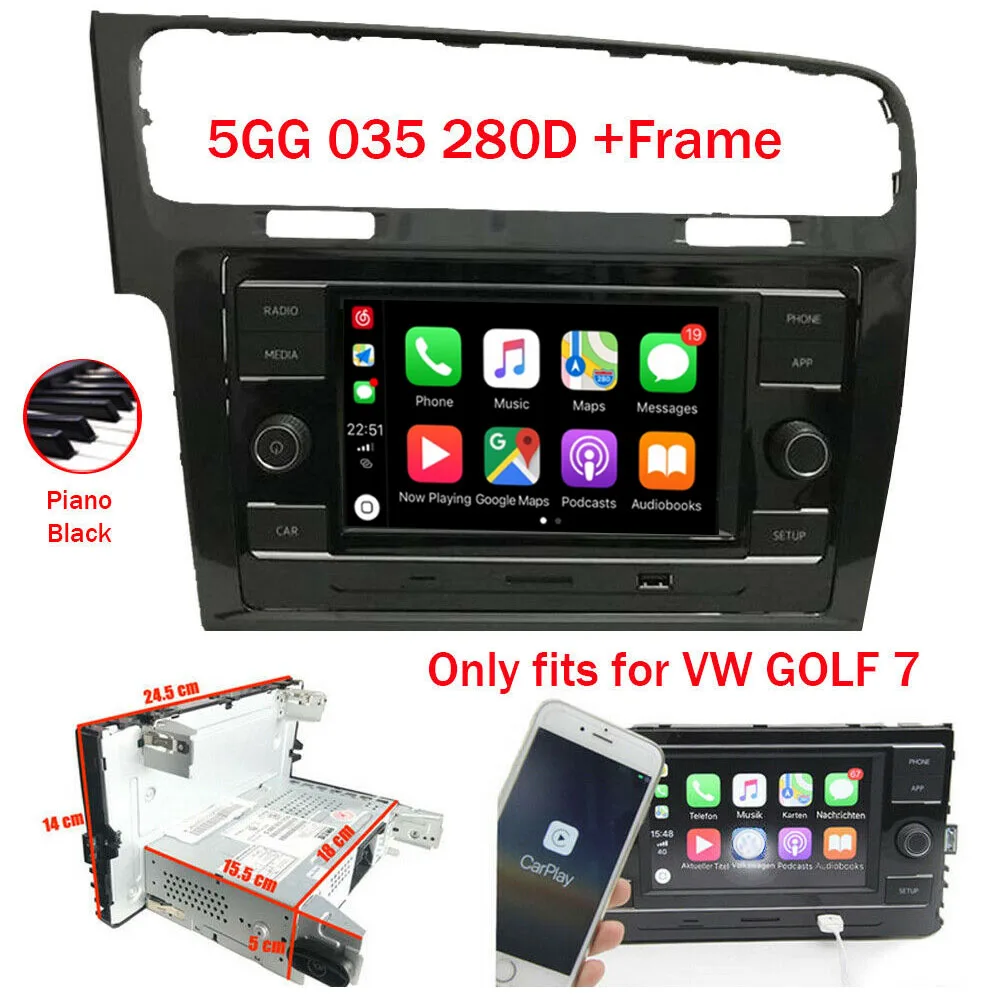 6," RCD330+ рамка для автомобильного радио Carplay Mirrorlink BT USB RVC для MQB Volkswagen PASSAT B8 GOLF 7 - Цвет: VWA604815